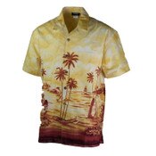 USC Trojans Men's Hertiage Gold Scenic Palm Tree Button Down Shirt